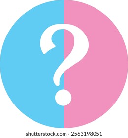 Gender Reveal Question Mark Vector Illustration