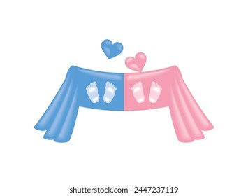 gender reveal ribbon isolated design