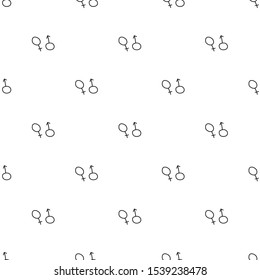 Gender seamless pattern. Symbols  are black. Background is white. 
