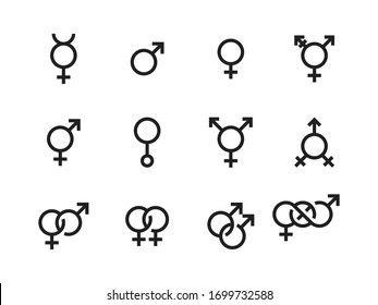 Gender And Sexual Identity Vector Icons