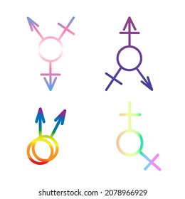 Gender And Sexual Orientation Icon Set. Isolated Vector Design.
