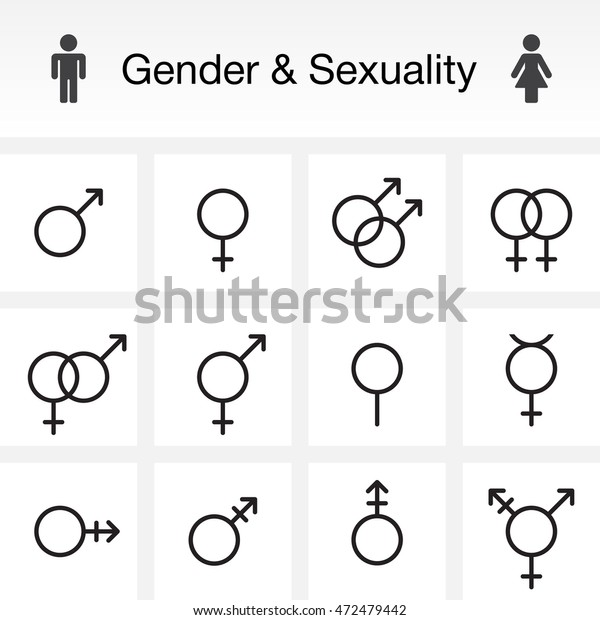 Gender Sexuality Types Line Icons Set Stock Vector Royalty Free 472479442