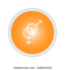 the gender sign buttons interlock shiny against a white background. eps 10