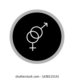 the gender sign buttons interlock shiny against a white background. eps 10