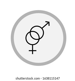 the gender sign buttons interlock shiny against a white background. eps 10