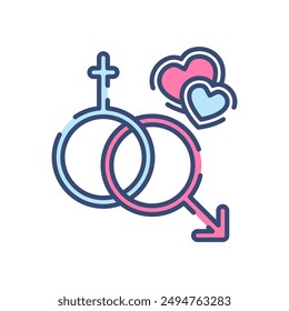 Gender Sign Filled Color Icon, Vector illustration