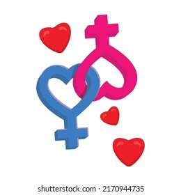 Gender sign Flat vector icon which can easily modify or edit 