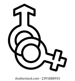 Gender sign icon outline vector. Male symbol. Female element