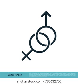 Gender Sign Icon Vector Logo Template Illustration Design. Vector EPS 10.