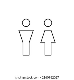 Gender, Sign, Male, Female, Straight Thin Line Icon Vector Illustration Logo Template. Suitable For Many Purposes.
