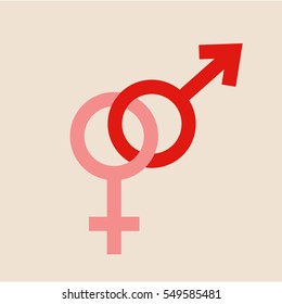 Gender Sign. Man And Woman Symbol. Vector Illustration