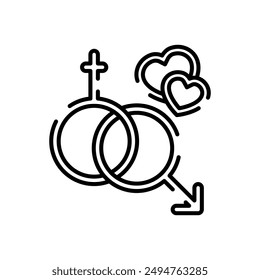 Gender Sign Outline Icon, Vector illustration