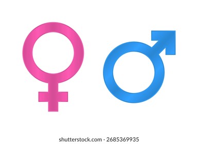 Gender sign set gradient style design