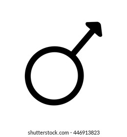 Gender sign spear and shield of Mars. Male monochrome symbol isolated on white background. Abstract plane mark with boy sex icon. Gentlemen concept. Romantic silhouette. Stock VECTOR illustration