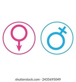 Símbolo de signo de género Ilustración vectorial.  Hombre, mujer signo de igualdad de género icono vector. 