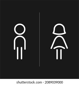 Gender sign for toilet, kind of design simple elegant with line drawings style.