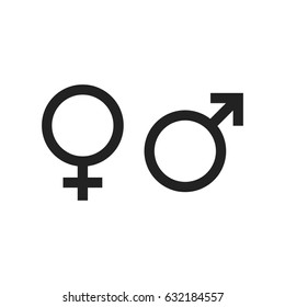 Male Female Symbol Set Icon Vector Stock Vector (Royalty Free ...