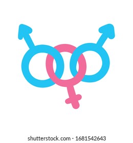 Gender signs. Doodle style. Vector
