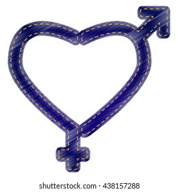 Gender signs in heart shape