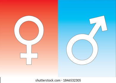 gender signs. male, female. LGBT pride flag or Rainbow pride flag include of Lesbian, gay, bisexual, and transgender flag of LGBT organization. Vector illustration