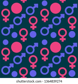 gender signs seamless pattern 