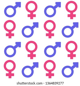gender signs seamless pattern 