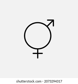 Gender, straight, male and female line icon design concept