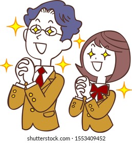 Gender student in beige uniform with hope