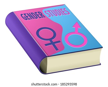 Gender Studies Pink Blue Book Vector Illustration