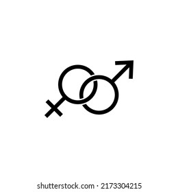 Gender symbol. Female and male icon. Man and woman sign. Isolated on white background