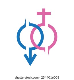 Gender symbol. Female and male icon vector template design.