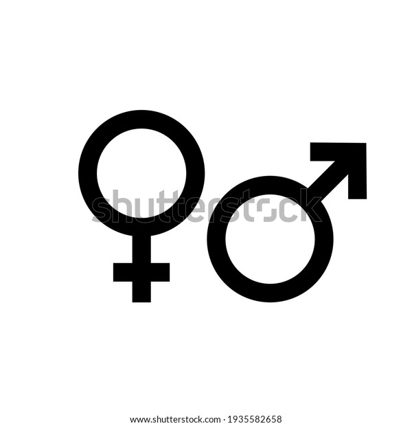 Gender symbol. Female and\
male icon. Man and woman sign. Vector EPS 10. Isolated on white\
background