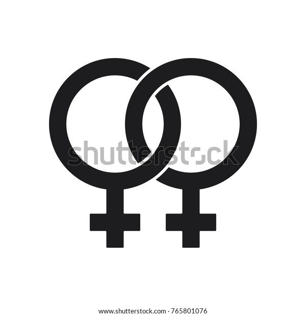 Gender Symbol Female Relationship Icon Two Stock Vector (Royalty Free ...