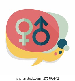 Gender symbol flat icon with long shadow
