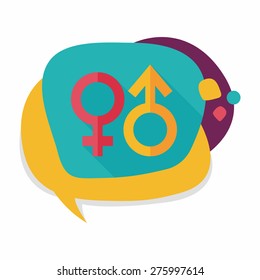 Gender symbol flat icon with long shadow