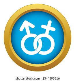 Gender symbol icon blue vector isolated on white background for any design