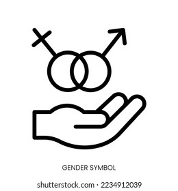 gender symbol icon. Line Art Style Design Isolated On White Background