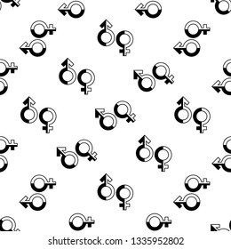 Gender Symbol Icon Seamless Pattern, Male Female Biological Sex Symbol Icon Vector Art Illustration