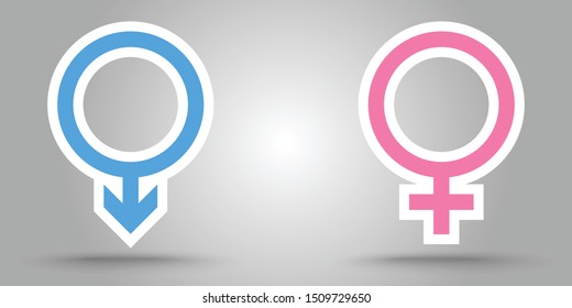 Gender symbol icons,flat icon design,Vector isolated man sex symbol and woman gender sign