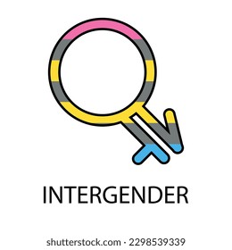 Gender symbol of Intergender. Vector illustration on white background