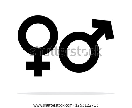 Gender Symbol Isolated Illustration. Vector Male and Female Gender Icons.