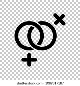 gender symbol. linear symbol. simple lesbian icon. On transparen