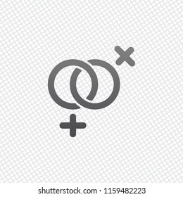 gender symbol. linear symbol. simple lesbian icon. On grid background