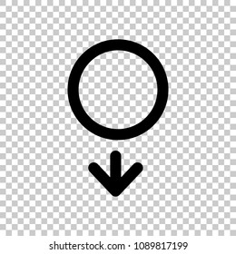 gender symbol. linear symbol. simple men icon. On transparent ba