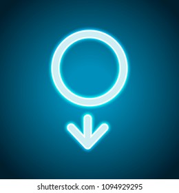 gender symbol. linear symbol. simple men icon. Neon style. Light decoration icon. Bright electric symbol
