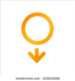 gender symbol. linear symbol. simple men icon. Orange sign with low light on white background