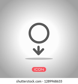 gender symbol. linear symbol. simple men icon. Icon under spotlight. Gray background