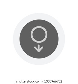 gender symbol. linear symbol. simple men icon. Icon in colored circle with gray bold border. Web button, modern flat design