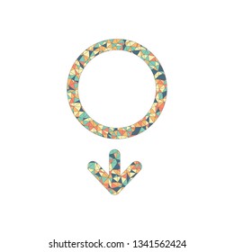 gender symbol. linear symbol. simple men icon. Colored mosaic with polygons