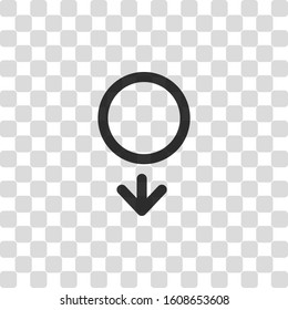 gender symbol. linear symbol. simple men icon. Black symbol on transparency grid